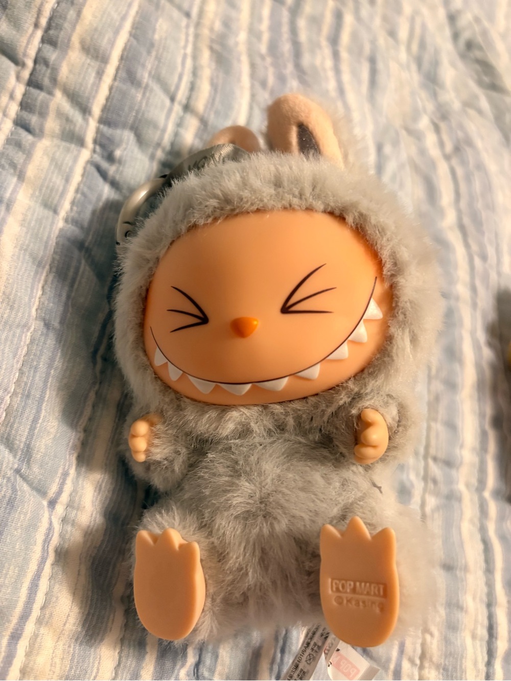 POP MART LABUBU The Monsters Have a Seat HEHE Vinyl Plush Pendant Gray